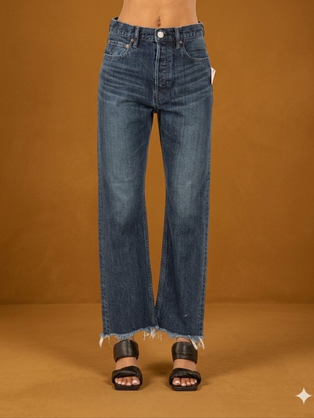 Moussy Vintage Capac Wide Straight Cropped Jean Japanese Denim 100% Cotton